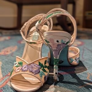 Betsey Johnson Cream Floral Heels